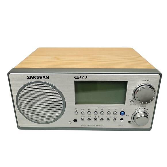 Sangean WR-2 AM/FM-RBDS Digital Tuning Radio Walnut Wood Tested Works - Picture 3 of 14